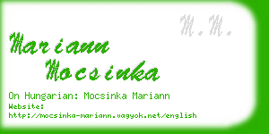 mariann mocsinka business card
